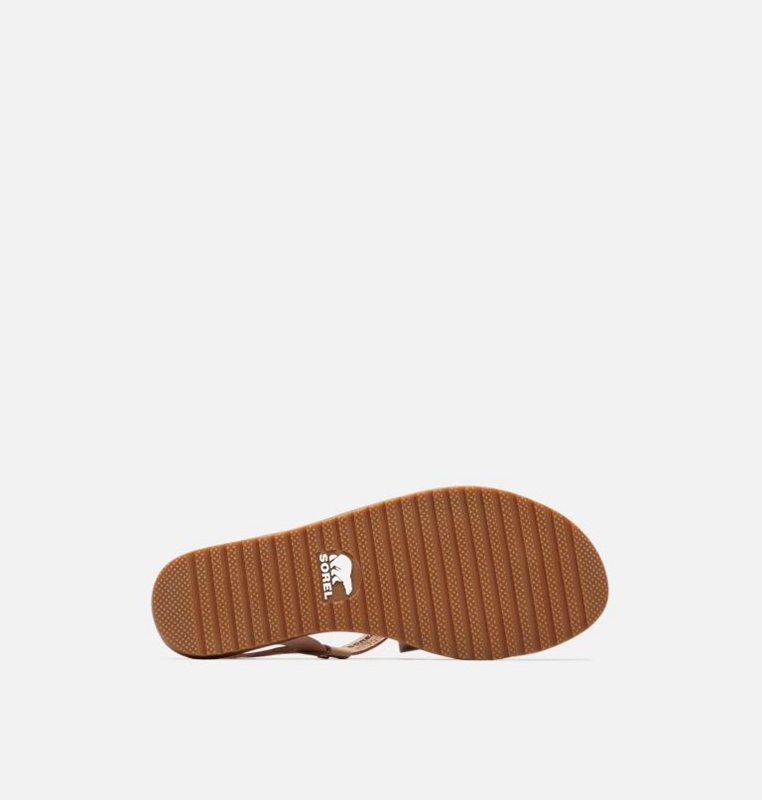Sorel Dam Sandaler Beige/Brun - Ella™ Criss Cross Flat - JRN-138760